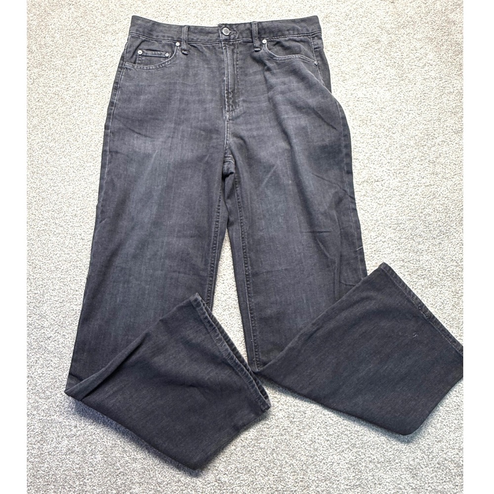 OAT New York Cloud Luxe Denim Wide Leg High Rise Jeans Washed Black 10/30